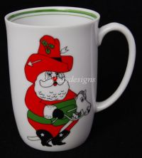 Fitz & Floyd COWBOY SANTA Horse Coffee Mug - Vintage 1976